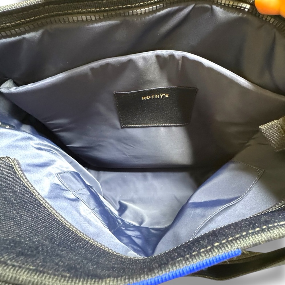 RARE Rothy's Carryall Tote in Navy / Greige color - Laptop work bag - Picture 5 of 5
